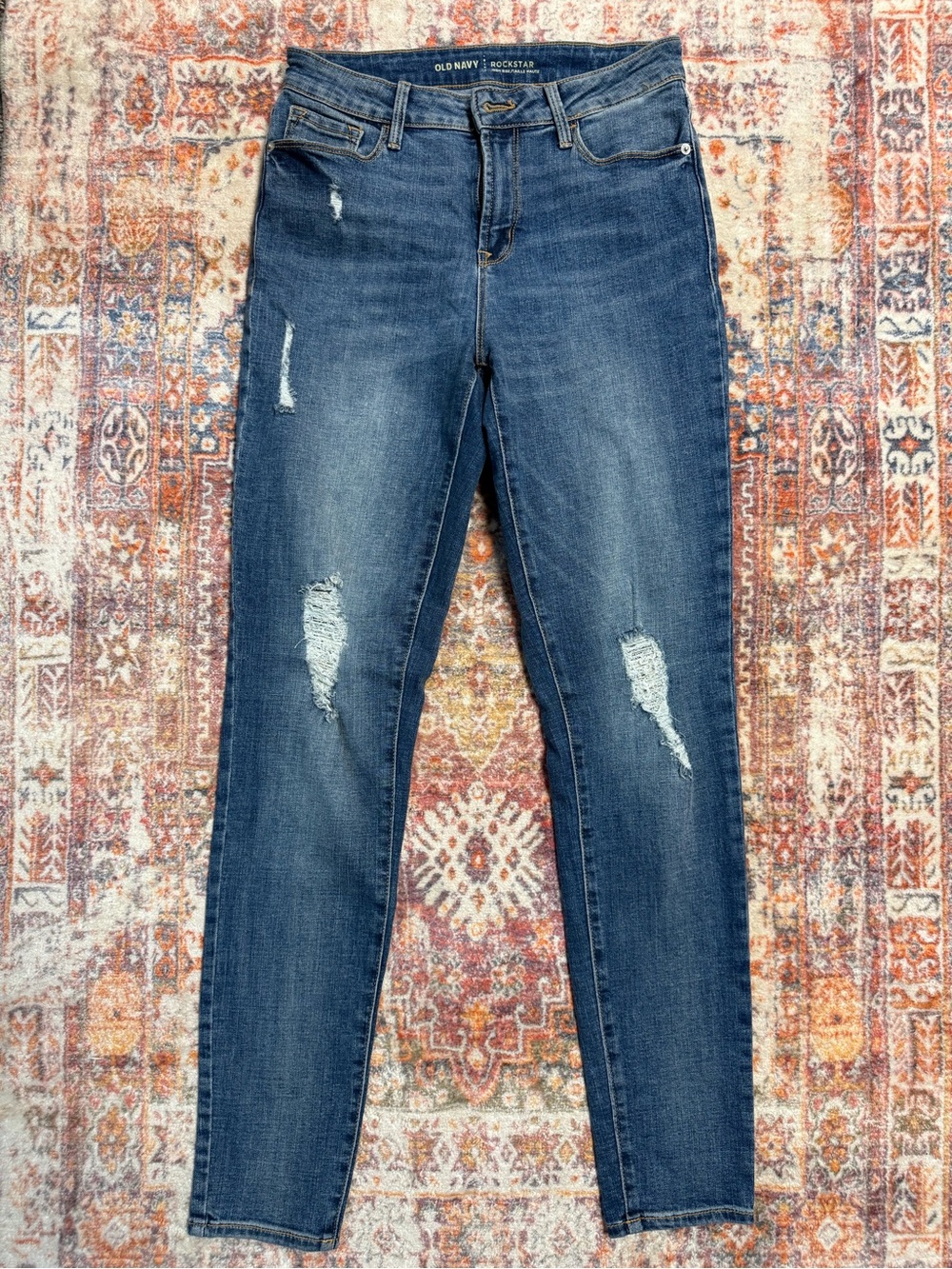 Old Navy Rockstar High Rise Distressed Skinny Jeans Women’s Size 6 Tall